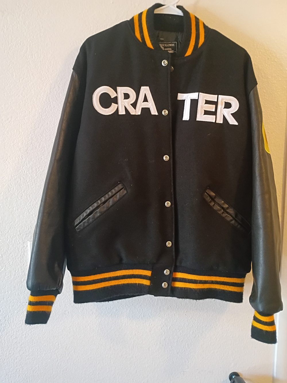 Holloway Black and Yellow Varsity Letterman Jacket
